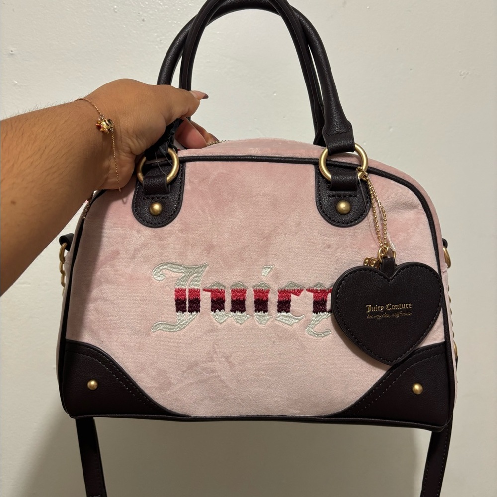 Juicy Couture Light Pink and Dark Brown Satchel